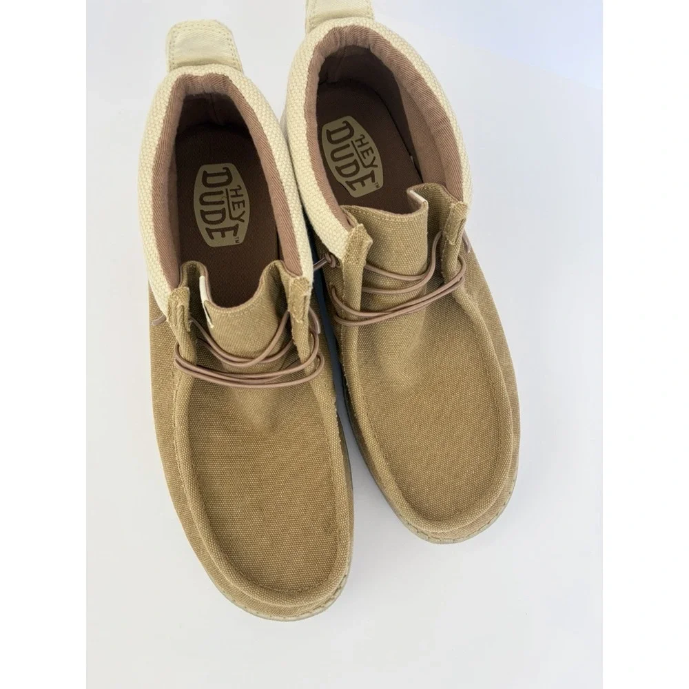 HEYDUDE Wally Mid Salt N Stone Size 15 Men's White &‎ Tan Comfort Shoes Casual